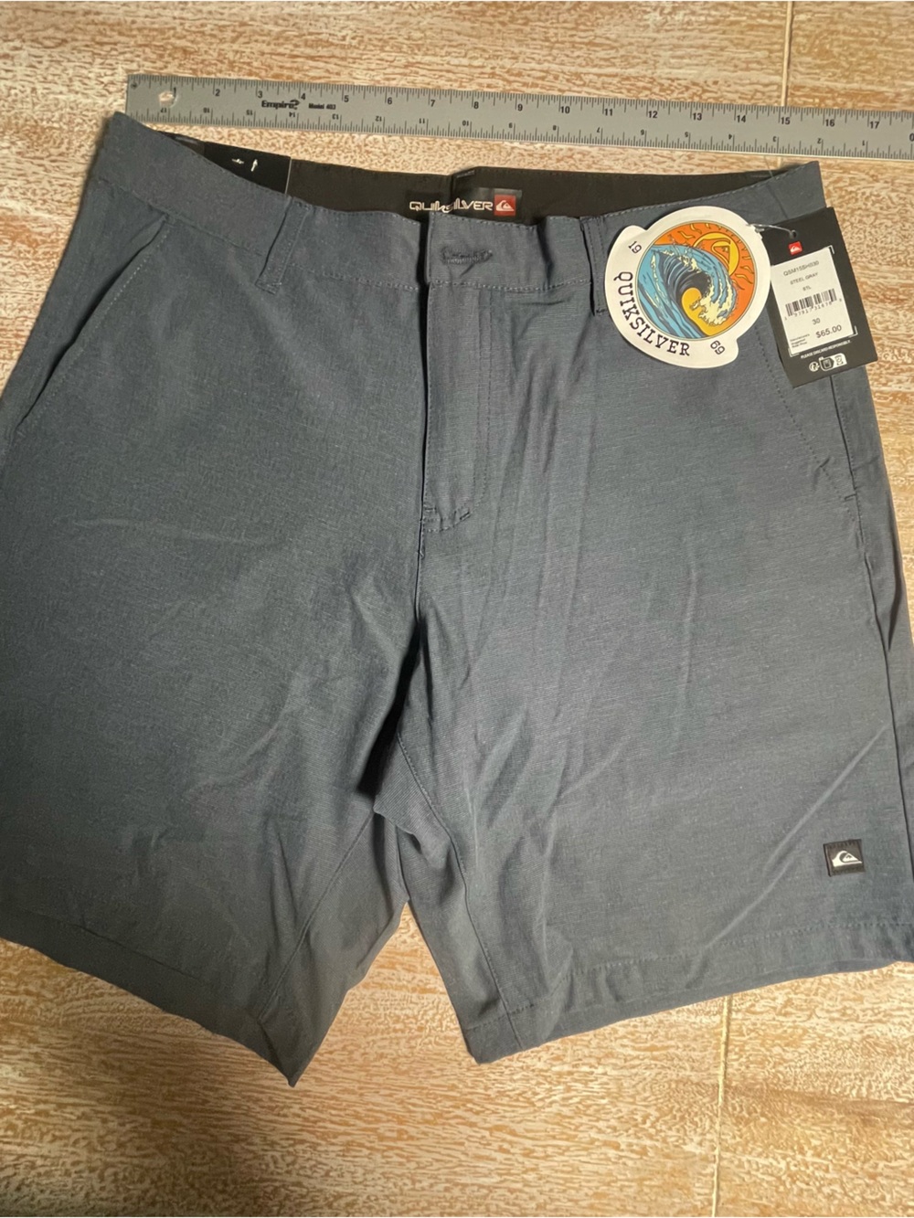 Quiksilver Men's Slate Blue Flat-Front Performance Shorts